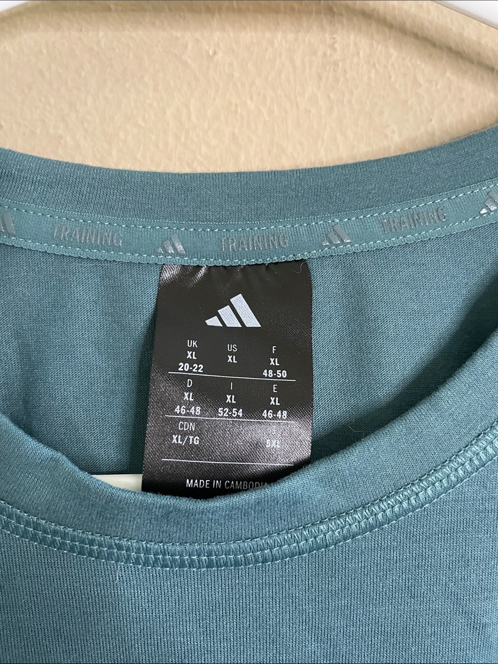 adidas Teal Cropped Sport Tee with White Logo SZ XL - Picture 2 of 3